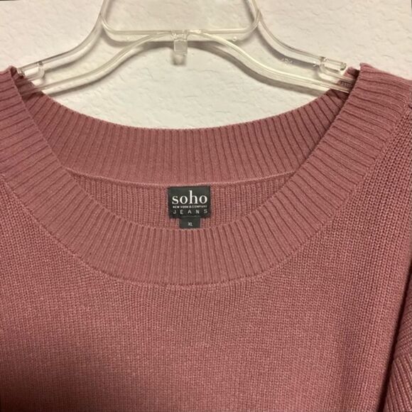 Soho New York & Co Pullover cut-out Lace up 3/4 sleeves Sweater XL - Picture 5 of 11